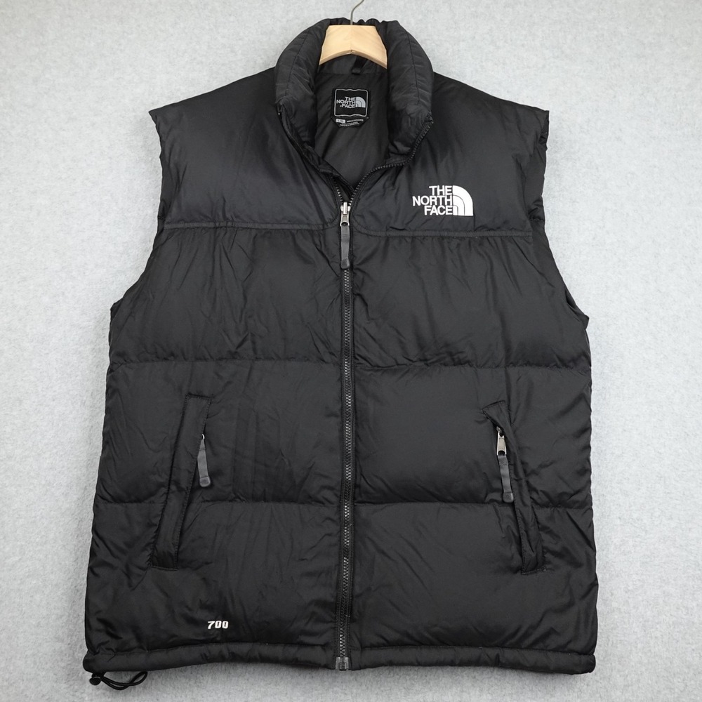 North Face 700 Goose Down Puffer Vest Mens Large Black Insulated Hiking Outdoor